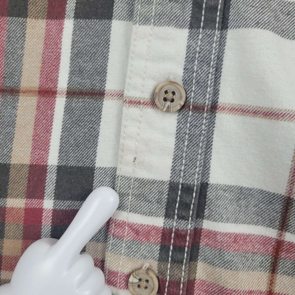 Ridgecut Mens Large Plaid Flannel Button Up Long Sleeve Workwear Cotton Shirt - Picture 8 of 12